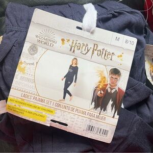 Women's Harry Potter Navy Long Sleeve Pajama Top & Joggers Sleep Set medium new